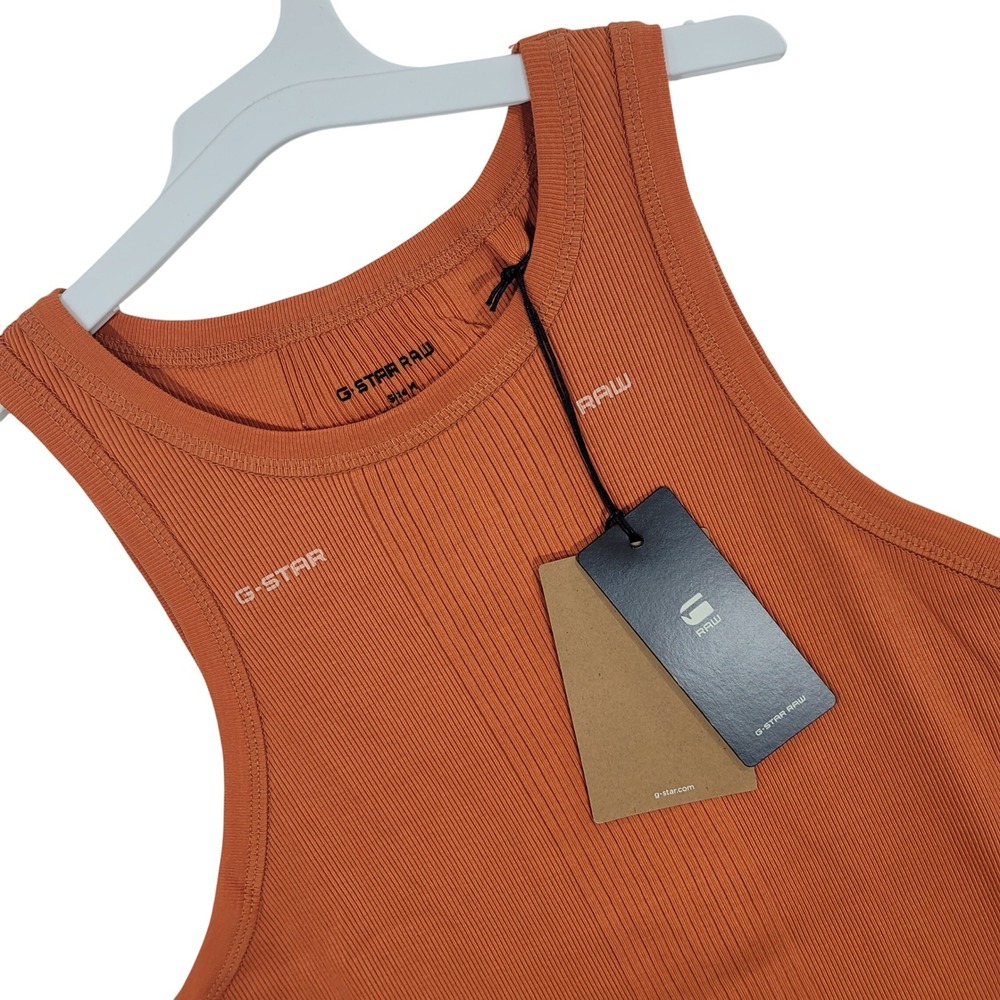 G-Star Raw Engineered Rib Tank Dress Burned Orange D21384-C678-3014 M